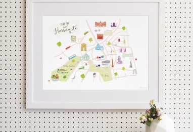 Win a bespoke map of Harrogate, from original hand-drawn illustrations